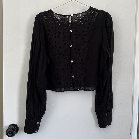 NWOT — Aritizia Wilfred top with button back and lace - SIZE LARGE - Picture 2 of 5